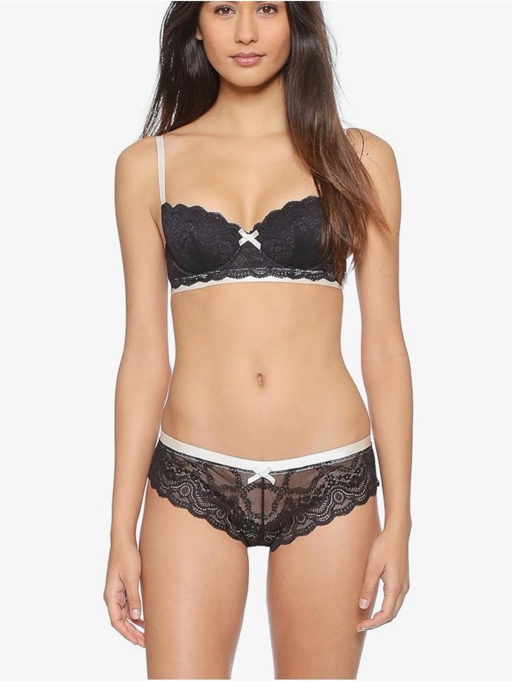 Heidi Klum Intimates Black Lace Underwire Bra & Lace Bikini